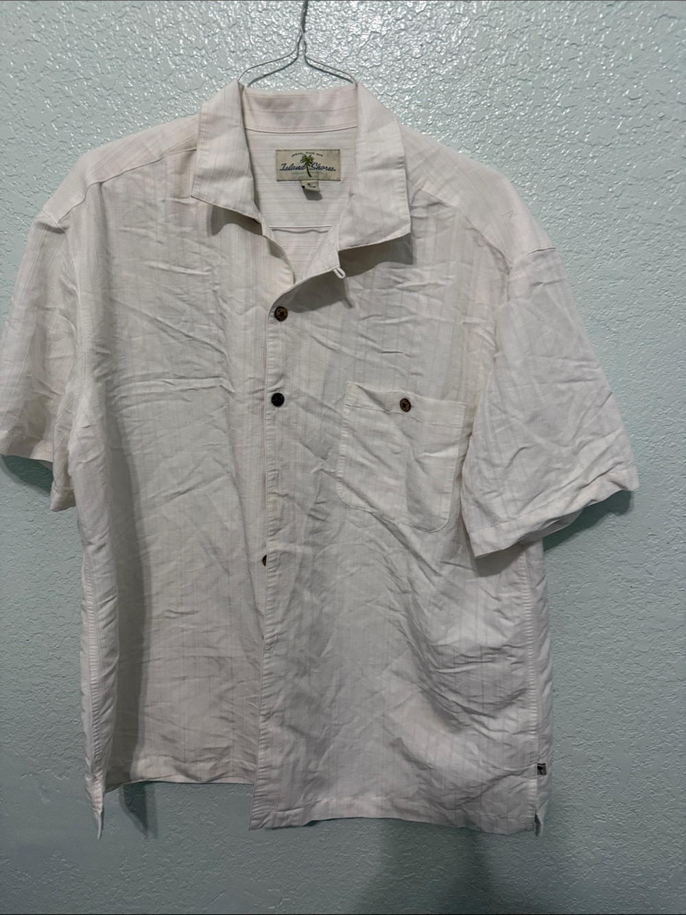 Island Reserve Lightweight Linen-Blend Button Front Shirt — Ivory